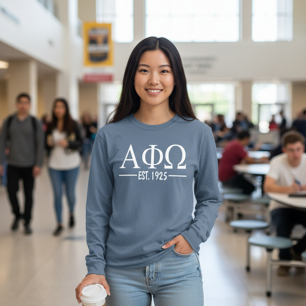 Alpha Phi Omega Custom Long Sleeve T-shirt - Comfort Colors
