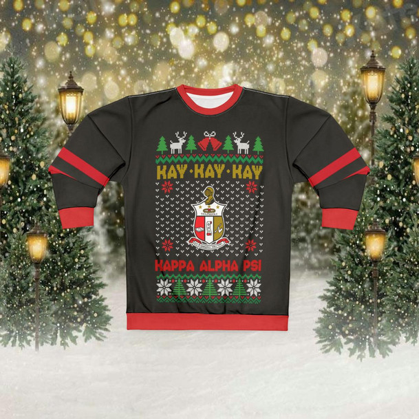  Kappa Alpha Psi New Ugly Christmas Sweater Look Crewneck Sweatshirt 