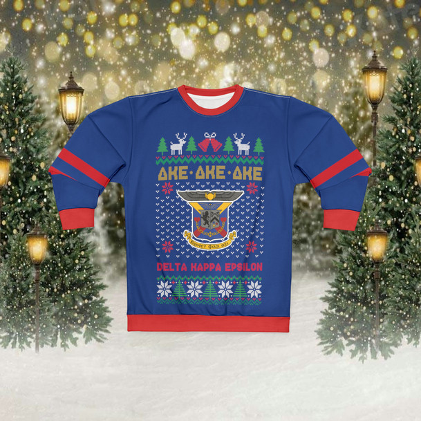 Delta Kappa Epsilon New Ugly Christmas Sweater Look Crewneck Sweatshirt