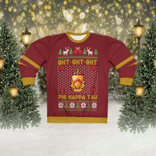 Phi Kappa Tau New Ugly Christmas Sweater Look Crewneck Sweatshirt