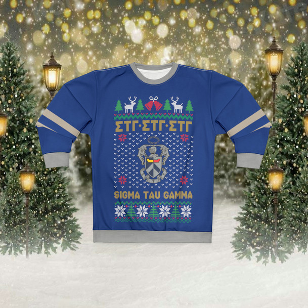 Sigma Tau Gamma New Ugly Christmas Sweater Look Crewneck Sweatshirt