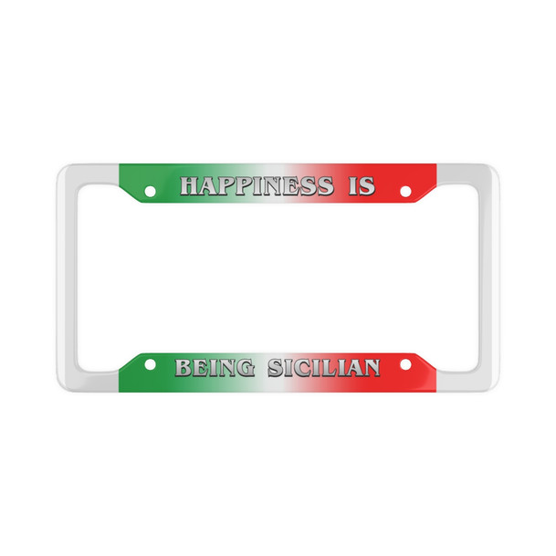 Happiness Is Being Sicilian License Plate Frames