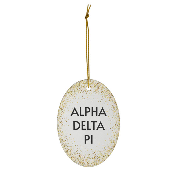 Alpha Delta Pi Gold Speckled Oval Ornaments