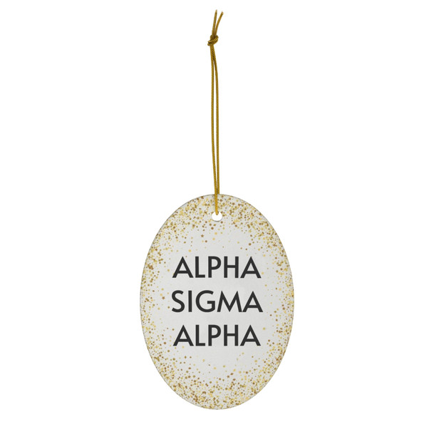 Alpha Sigma Alpha Gold Speckled Oval Ornaments