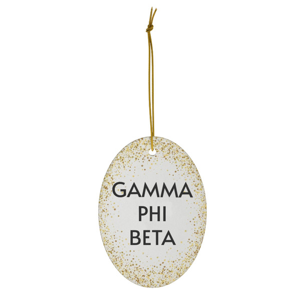 Gamma Phi Beta Gold Speckled Oval Ornaments