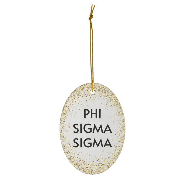 Phi Sigma Sigma Gold Speckled Oval Ornaments