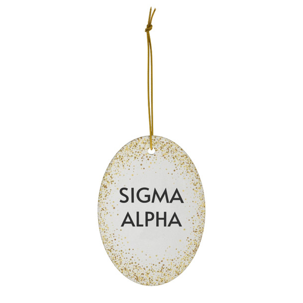 Sigma Alpha Gold Speckled Oval Ornaments
