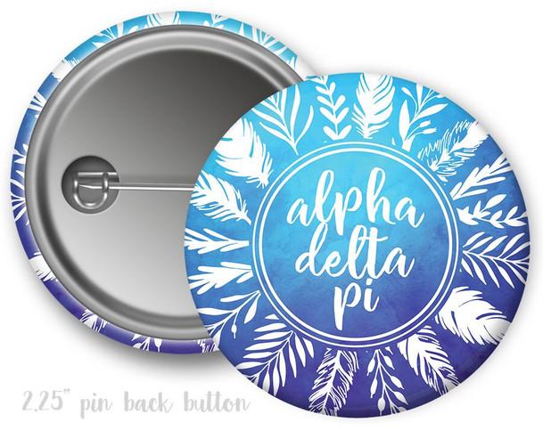 ADPi Alpha Delta Pi Feathers Sorority  Button