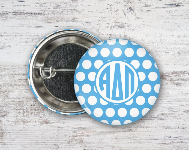 ADPi Alpha Delta Pi Polka Dot Monogram Button