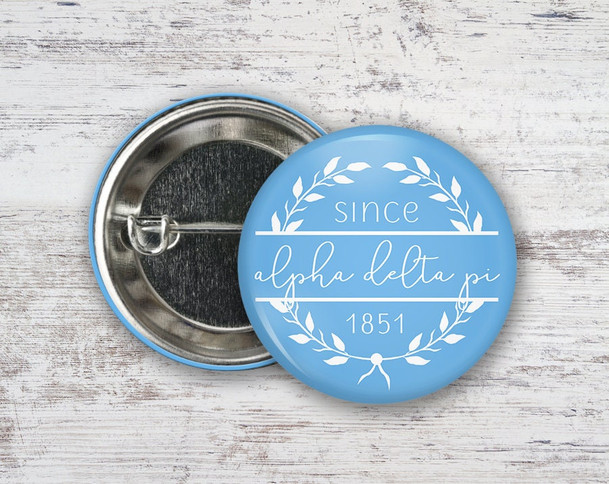 ADPi Alpha Delta Pi Since 1851  Greek Pinback Sorority  Button