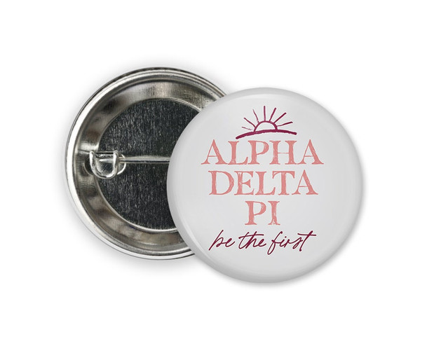 ADPi Alpha Delta Pi Sun  Greek Pinback Sorority  Button