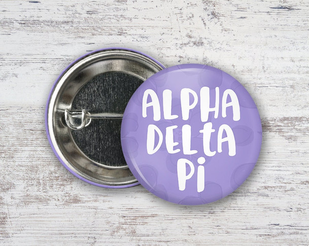 ADPi Alpha Delta Pi Violets Floral  Greek Pinback Sorority  Button