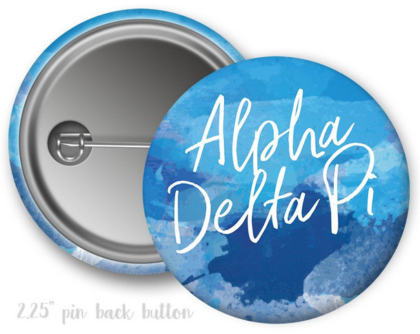 ADPi Alpha Delta Pi Watercolor Script Button