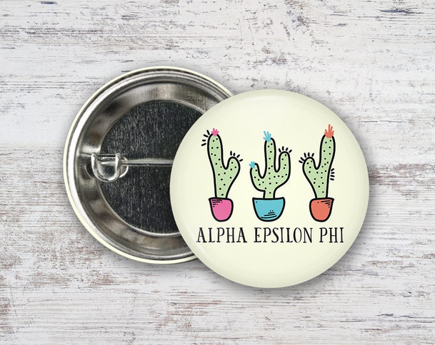 AEPhi Alpha Epsilon Phi Cactus Trio  Greek Pinback Sorority  Button