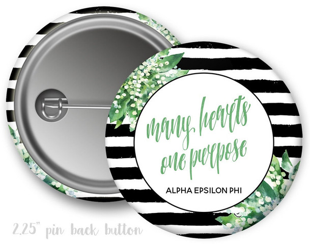 AEPhi Alpha Epsilon Phi Floral Motto Button