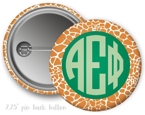 AEPhi Alpha Epsilon Phi Giraffe Print Button