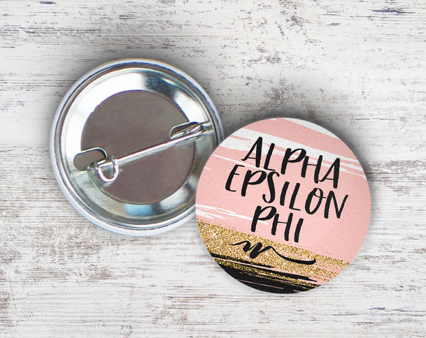 AEPhi Alpha Epsilon Phi Rose Gold Black Button
