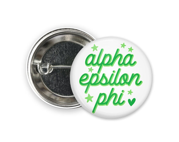 AEPhi Alpha Epsilon Phi Star  Greek Pinback Sorority  Button