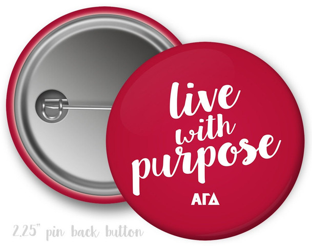 AGD Alpha Gamma Delta Live With Purpose Button