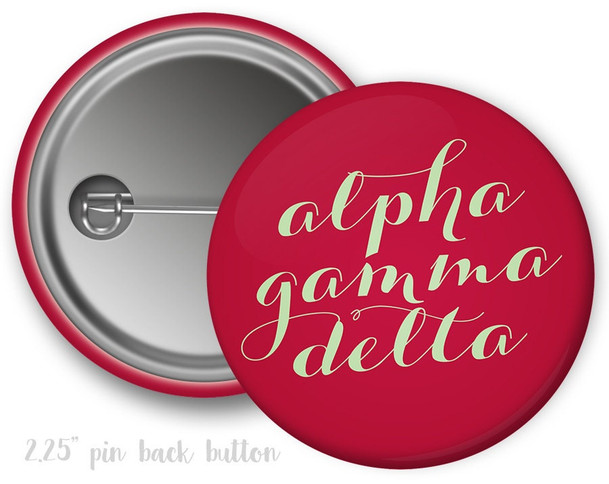 AGD Alpha Gamma Delta Script Button