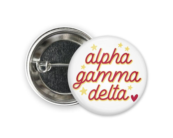  AGD Alpha Gamma Delta Star  Greek Pinback Sorority  Button 