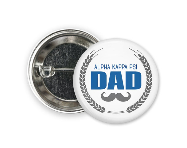 AKPsi Alpha Kappa Psi Dad StacheFraternity  Button