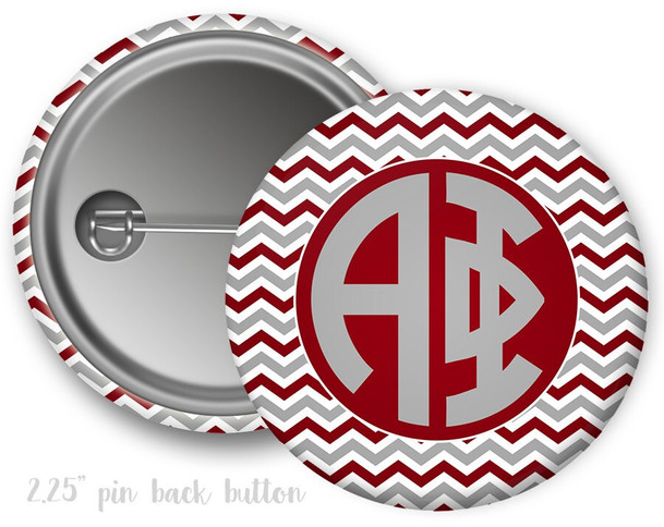 Alpha Phi Chevron Monogram Button