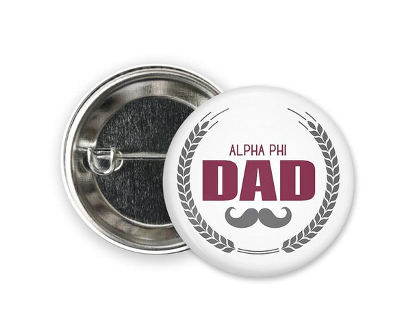  Alpha Phi Dad Stache Sorority  Button 