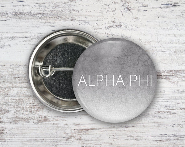 Alpha Phi Watercolor Wash  Greek Pinback Sorority  Button