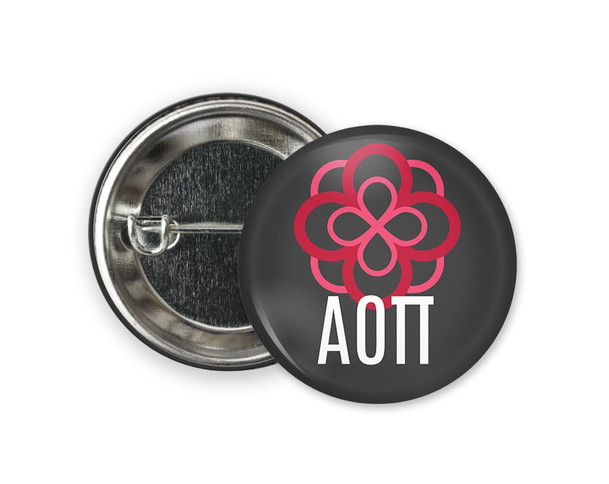 AOII Alpha Omicron Pi Rose Logo Button