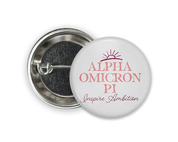 AOII Alpha Omicron Pi Sun  Greek Pinback Sorority  Button