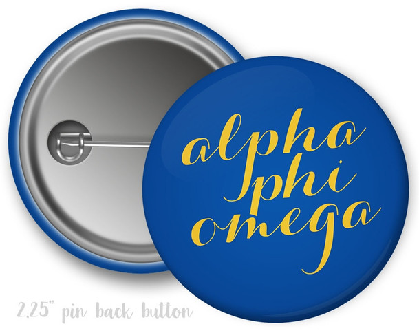 APhiO Alpha Phi Omega Script Button