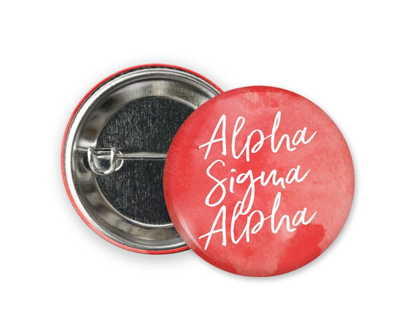 ASA Alpha Sigma Alpha Watercolor Script Button