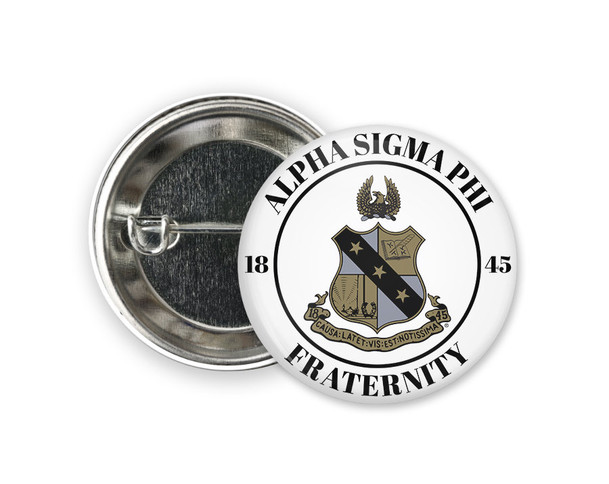 ASPhi Alpha Sigma Phi Seal Outline  Greek Pinback  Button