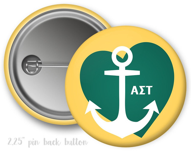 AST Alpha Sigma Tau Heart Anchor Button