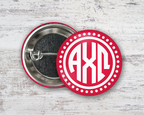 AXO Alpha Chi Omega Circle Letter Button