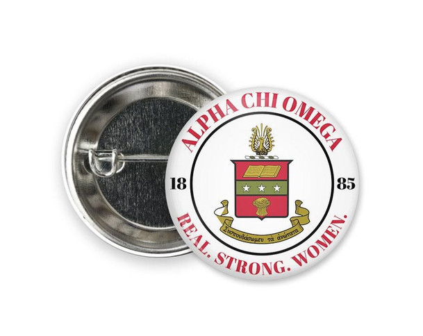  AXO Alpha Chi Omega Seal  Greek Pinback Sorority  Button 