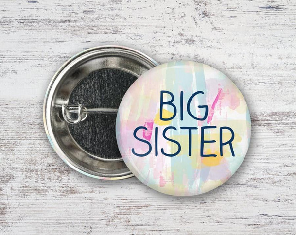  Big Sister Pastel Watercolor  Button Sorority  Button 
