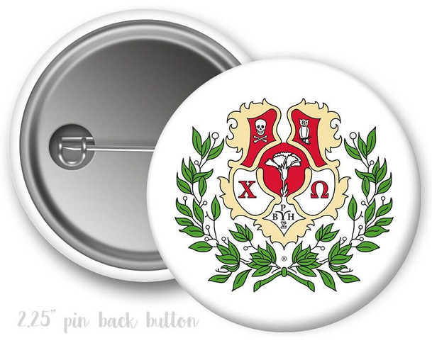  ChiO Chi Omega Crest Button 