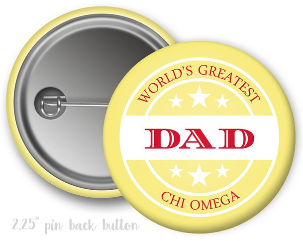 ChiO Chi Omega World's Best Dad Button