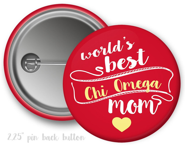 ChiO Chi Omega World's Best Mom Button