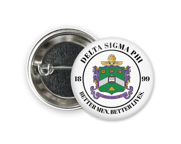 Delta Sigma Phi Seal  Button