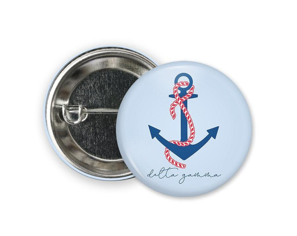  DG Delta Gamma Anchor Script  Greek Pinback Sorority  Button 