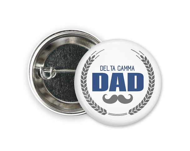 DG Delta Gamma Dad Stache  Greek Pinback Sorority  Button