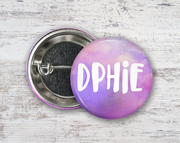 DPhiE Delta Phi Epsilon Watercolor  Greek Pinback Sorority  Button