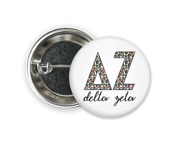 DZ Delta Zeta Leopard Button