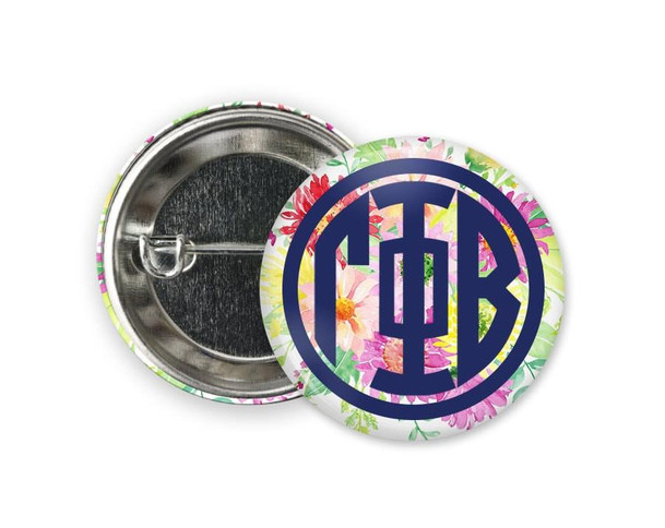  GPB Gamma Phi Beta Bouquet  Greek Pinback Sorority  Button 
