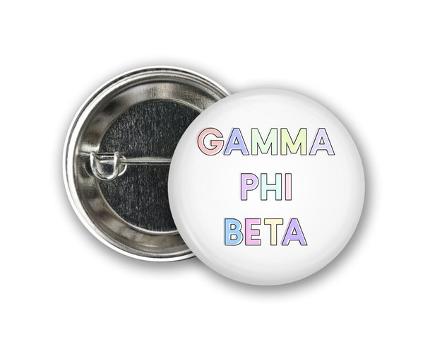 GPB Gamma Phi Beta Pastel Letters Outline  Greek Pinback Sorority  Button