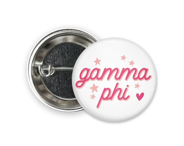  GPB Gamma Phi Beta Star  Greek Pinback Sorority  Button 