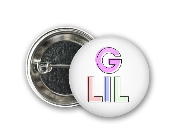 Grand Little Sister Pastel Letters Outline  Button Sorority  Button